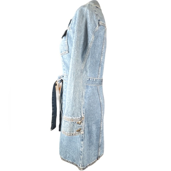 ZARA Long Sleeve Denim Mini Dress, Button Front, Size XS. - Picture 4 of 10